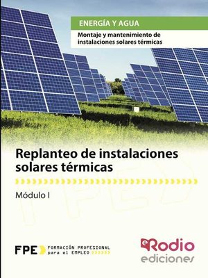 cover image of Replanteo de Instalaciones Solares Térmicas. Energía y agua